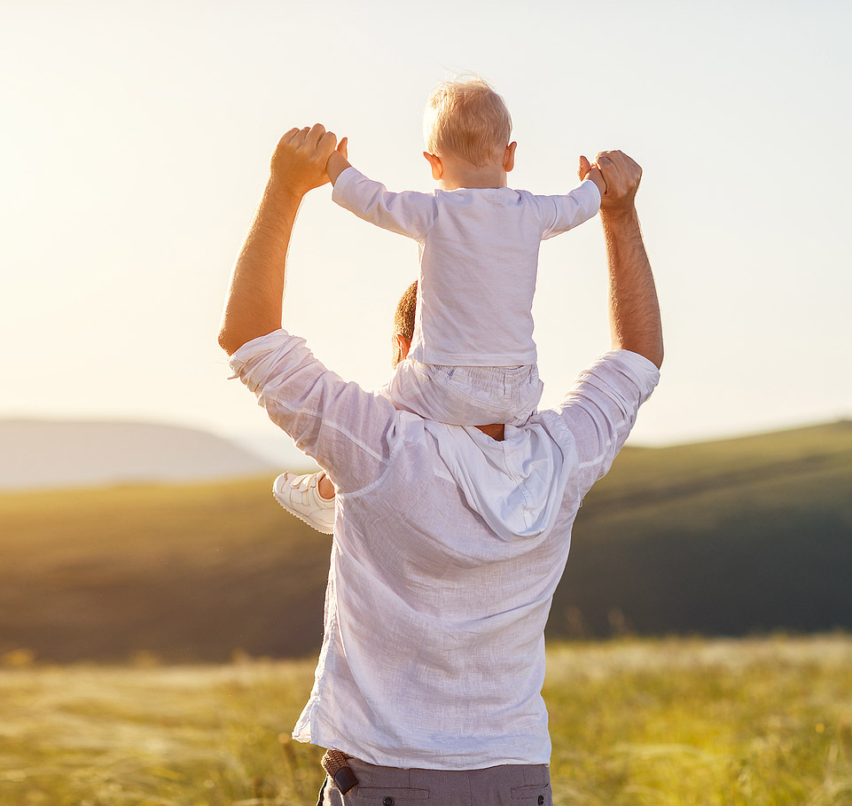 father and son sunset photo